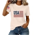thumbnail image 5 of Levmjia Women's 4th of July T Shirt USA Flag Print Casual Crew Neck Short Sleeve Patriotic Top Loose Fit Summer Tee for American Independence Day, 5 of 6