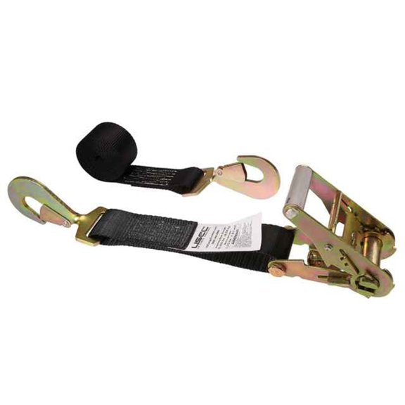 US Cargo Control, Automotive Ratchet Strap, Ratchet Strap with Snap Hook, 2 Inch Wide X 8 Foot Long, 2 Inch Ratchet Strap Snap Hook, Ratchet Strap with Locking Hook, Twisted Snap Hook Strap