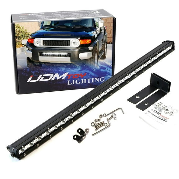 Behind Lower Grille Mount 25-Inch Ultra Slim LED Light Bar Kit For 2007-2014 Toyota FJ Cruiser, Includes (1) 72W High Power LED Lightbar & Mounting Brackets