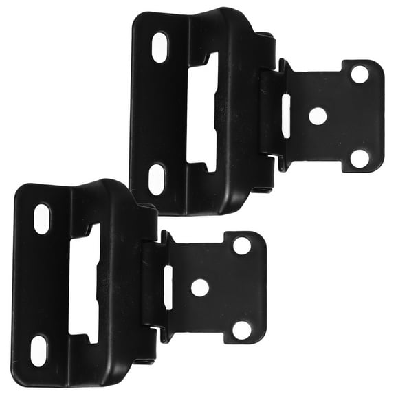2 Pcs Wrap Hinges for Cabinet Doors Soft Close Kitchen Cabinets Self-closing Decor Black