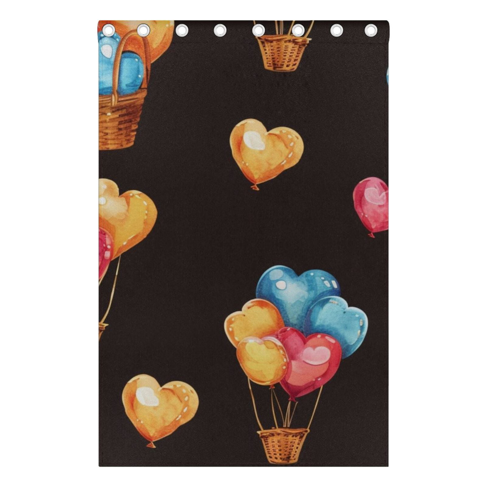 Hearts Or Balloon Black Out Curtains 84 Inch Length Curtains for Sliding Glass Doors Bedroom Living Room 2 Pack