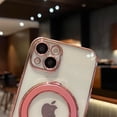 thumbnail image 3 of for iPhone 14 Case Clear Magnetic Build-in Stand with Camera Lens Protection [Compatible with MagSafe] Shockproof Soft Protective Slim Phone Case for iPhone 14 6.1 Inch - Pink, 3 of 11