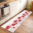thumbnail image 2 of 2'x6' Rug Runners for Hallways Kitchen, Red Spring Floral Non Slip Entryway Beside Floor Carpet Runner, Pastoral Botanical Summer Elegant Washable Laundry Room Bedroom Throw Rugs Mat for Family Pet, 2 of 8
