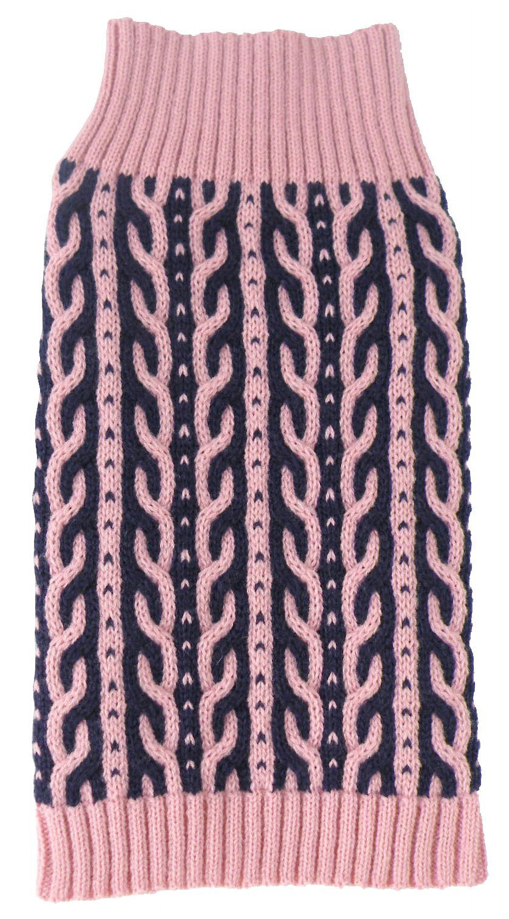 Pet Life ® 'Harmonious' Dual Color Weaved Heavy Cable Knitted Fashion Designer Dog Sweater