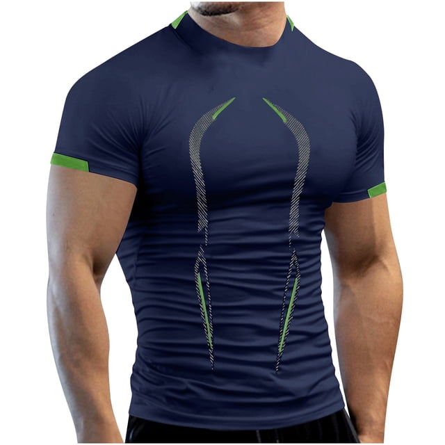 Camisetas de manga corta para hombre, blusas y camisas de cuello redondo para hombre, ropa de entrenamiento de verano para hombre, transpirable, de manga corta, de secado rápido, camisetas deportivas