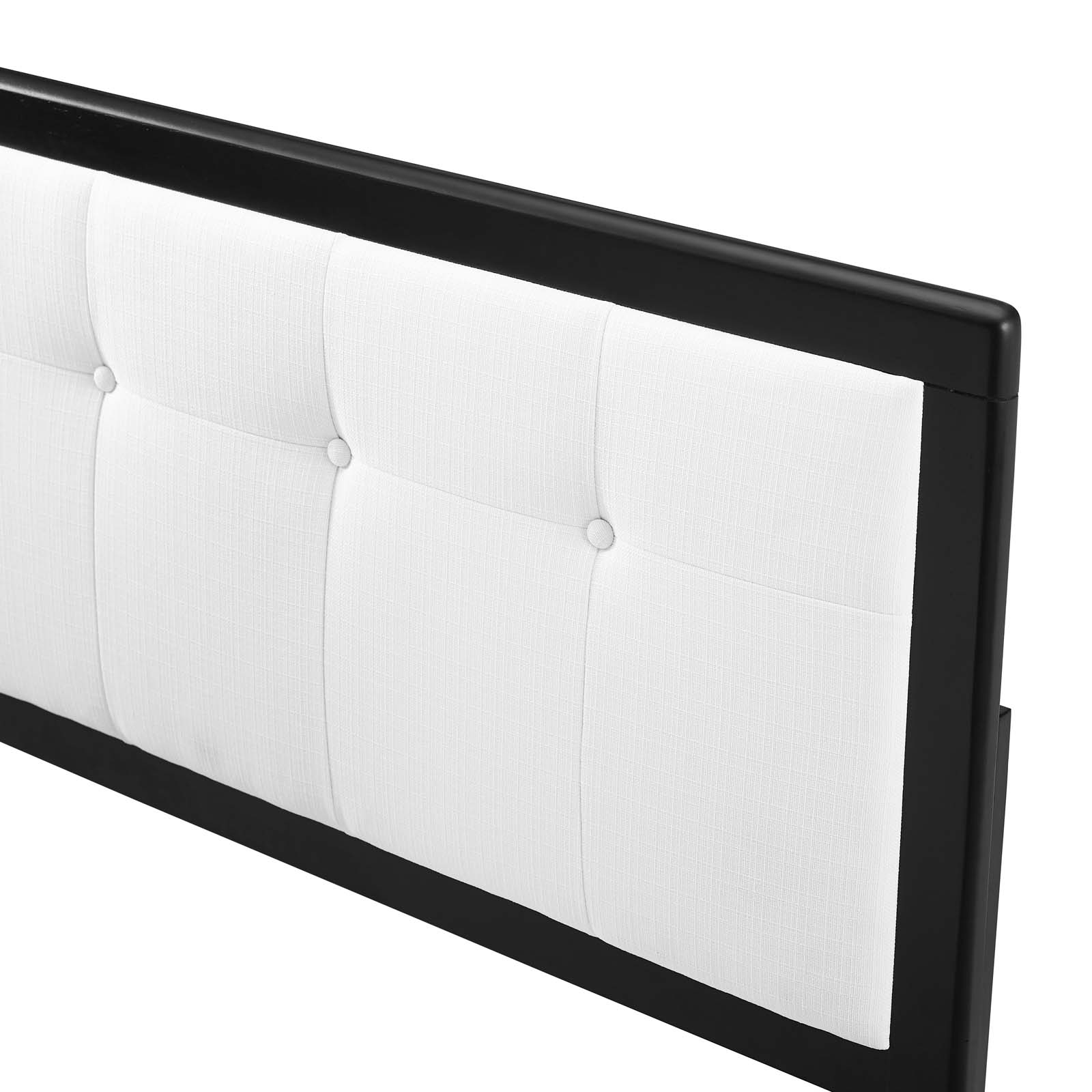 Tufted Headboard, Queen Size, Wood, Fabric, Black White, Modern Contemporary Urban Design, Bedroom Master Guest Suite