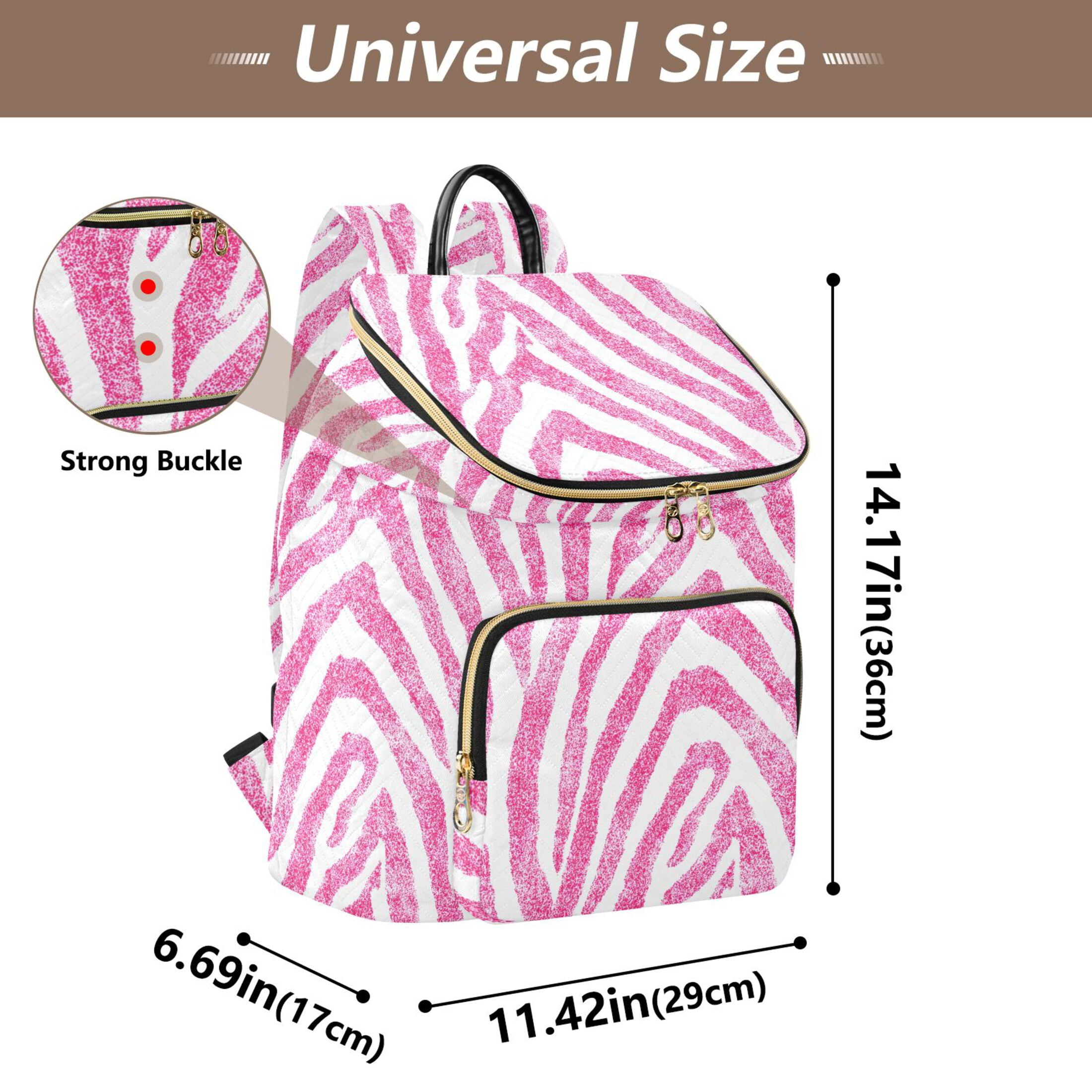 ALAZA Pink Zebras Pattern Travel Backpack Laptop Bag Large Capacity Daypack