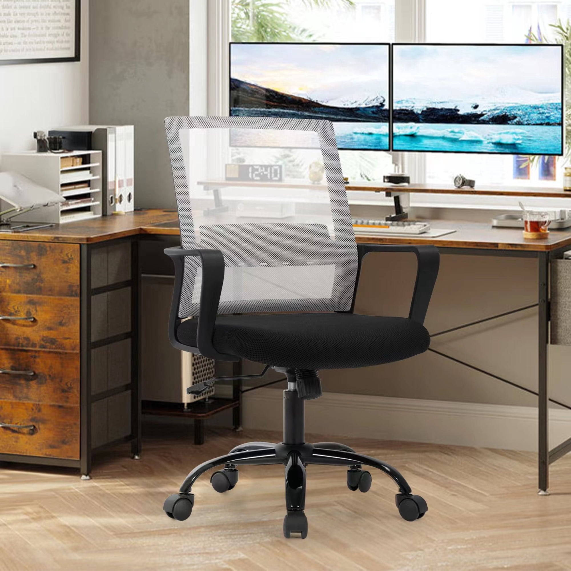 poe ergonomic white mesh swivel product