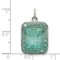 thumbnail image 3 of Sterling Silver Teal Enamel Square St. Christopher Medal Pendant, 3 of 3