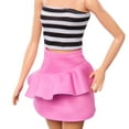 thumbnail image 6 of Barbie Fashionistas Doll #213, Blonde with Striped Top, Pink Skirt & Sunglasses, 12.75 in, 6 of 7