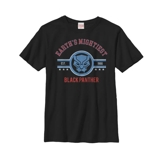 Boy's Marvel Earth's Mightiest Panther  Graphic Tee Black X Small