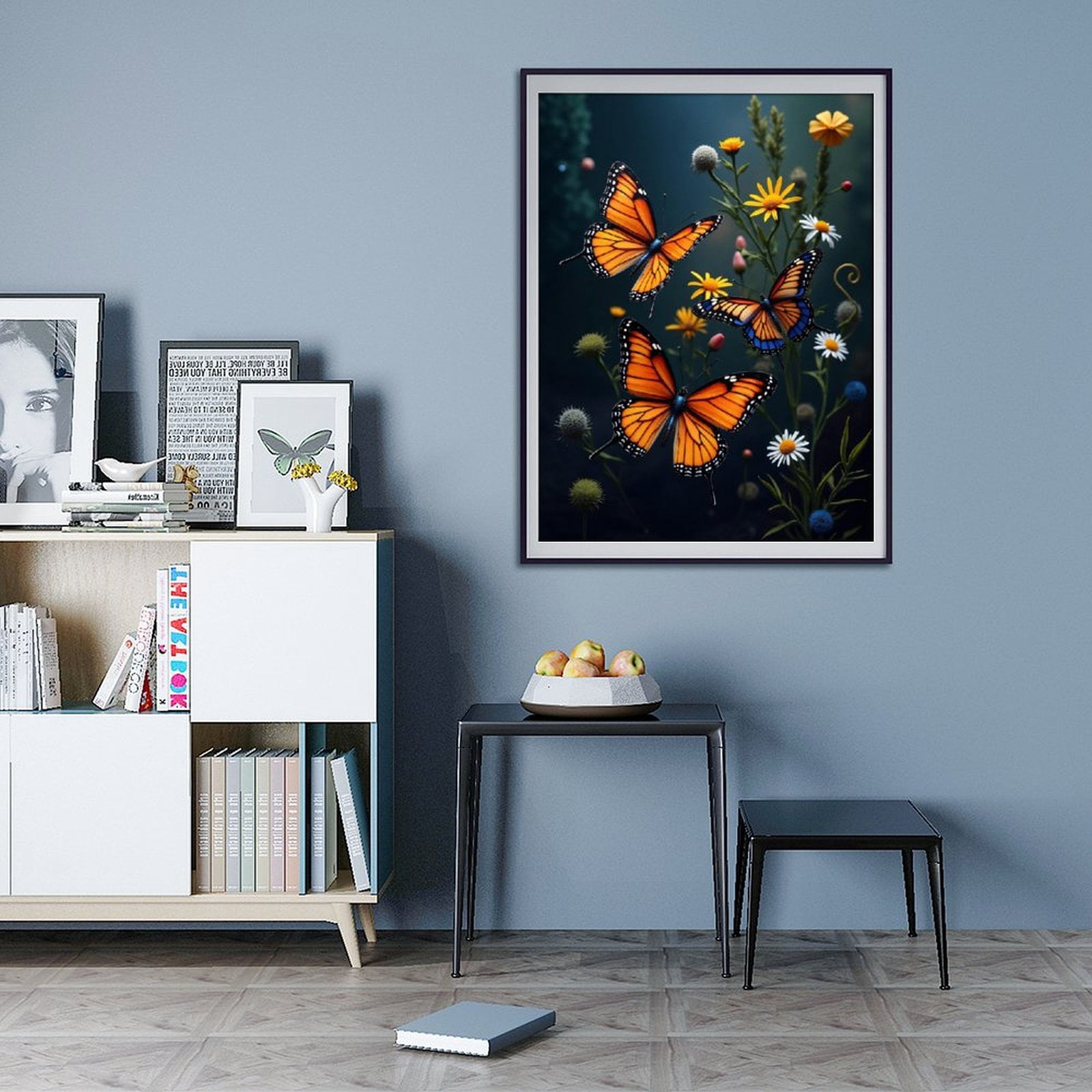 Diamond Art Kit for Adults, Modern Butterfly Orange Print No.1061 Diamond Painting for Adults Beginners, 5D DIY Diamond Art Painting Kits, Colorful Diamond Painting Craft for Home Decor 12x16