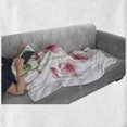 thumbnail image 6 of Botanical Soft Flannel Fleece Throw Blanket, Do What You Love Calligraphy with Watercolor Flowers, Cozy Plush for Indoor and Outdoor Use, 50" x 60", Grey Pink, by Ambesonne, 6 of 6