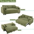 thumbnail image 3 of Aukfa 80" Comfy Couch Convertible Sofa Bed with Cup Holder for Living Room, 4Pillows, Corduroy, Green, 3 of 10