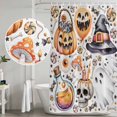thumbnail image 5 of Pumpkins Halloween Shower Curtain, Waterproof Shower Curtains for Bathroom, Skull Candy Candle Cute Ghost Washable Fabric Bathtub Curtain Set Bath Decor with 12 Hooks 48"x72", 5 of 8