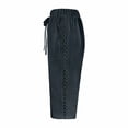 thumbnail image 6 of TaTaai Summer Casual Knee Length Shorts for Women Cotton Linen with Side Pockets Drawstring Elastic Waist Loose Fit Bermuda Pants for Beach Gift, 6 of 9