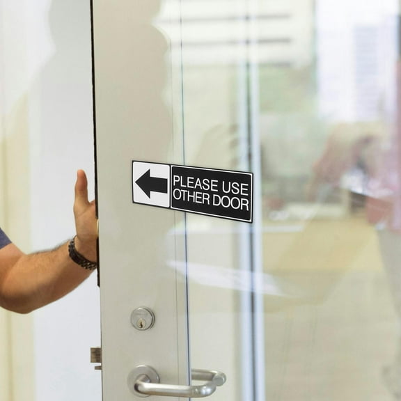 WHAMVOX 6pcs Please Use Other Door PVC Self-Adhesive Door Sign Stickers Waterproof Door Sign Stickers for Office Business Home School