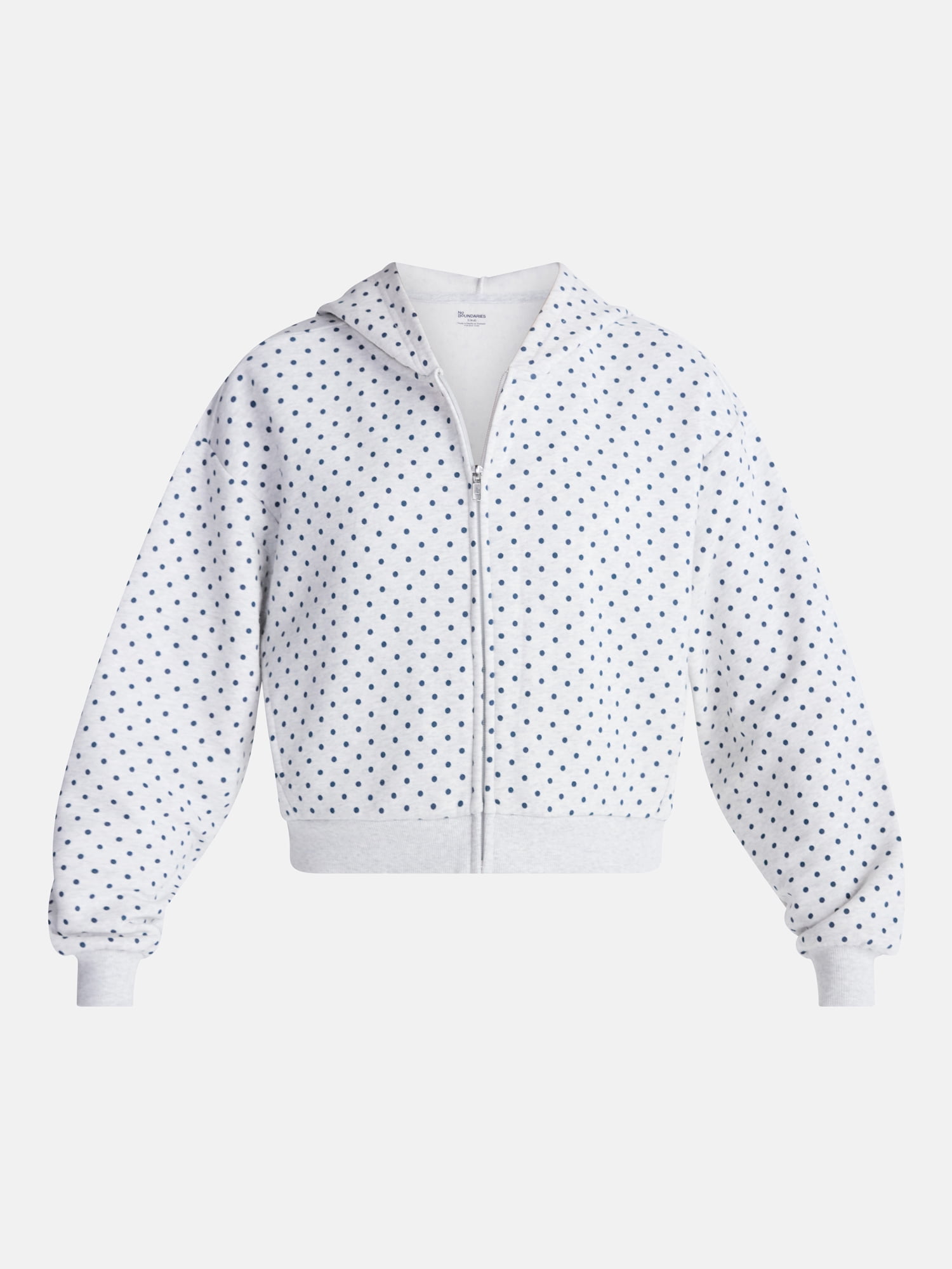 No Boundaries Boxy Zip Up Hoodie, Women's XXS-XXL