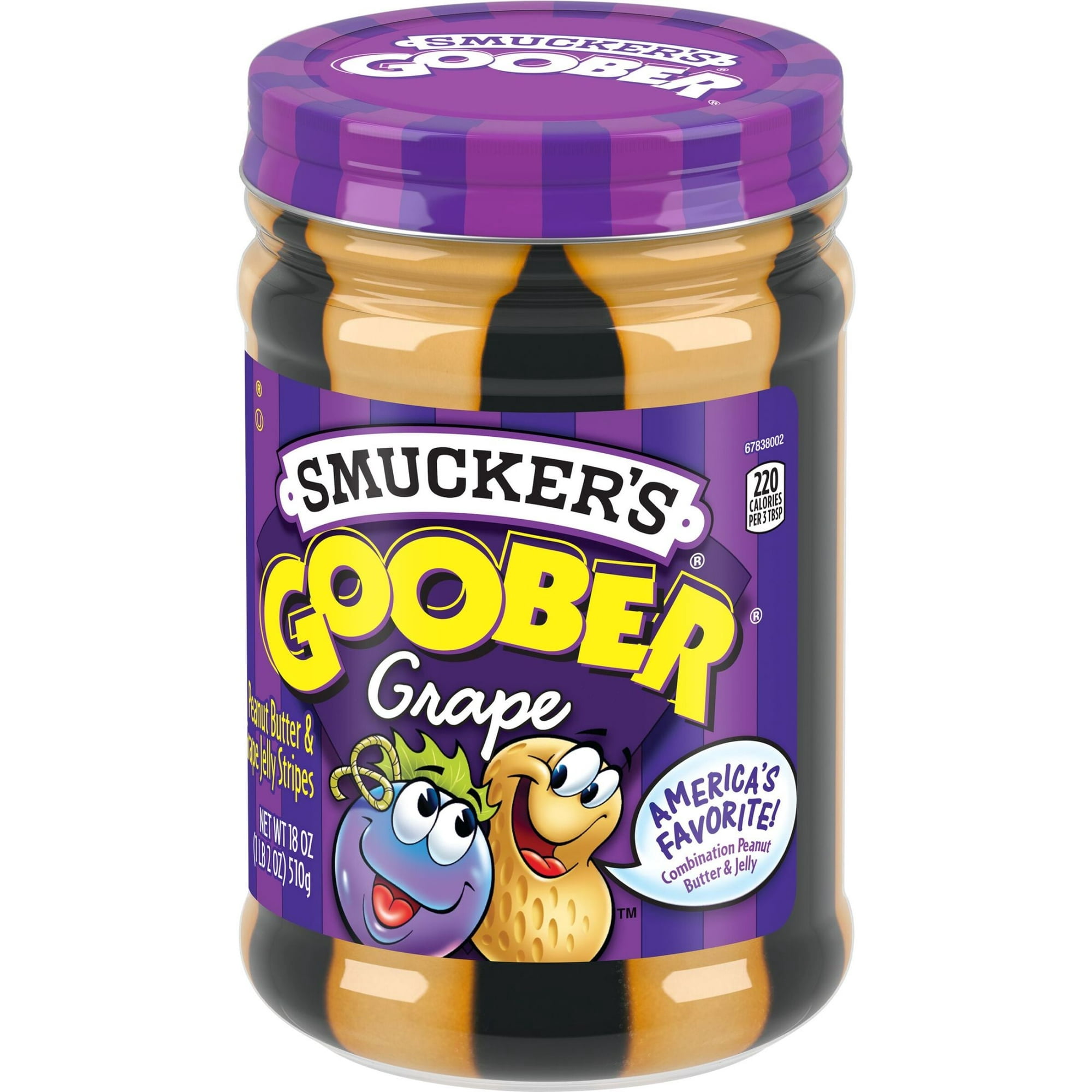 Smucker’s Goober Grape, Peanut Butter & Grape Jelly Stripes, 18 oz Jar