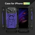 thumbnail image 4 of For iPhone 17 Pro Case with Camera Ring Stand, [Compatible with MagSafe] [Built-in Lens Ring Kickstand] Heavy Duty Rugged Shockproof Durable Anti-Scratch Magnetic Phone Case,Purple, 4 of 8