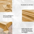 thumbnail image 4 of Btomtd 3Piece Ice Silk Bed Sheets Set Cooling and Soft Queen Comforter Set for All Seasons Includes 2 Pillowcases Machine Washable Fabric Bedding Set, 98.42'x90.55', Gold, 4 of 8