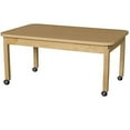thumbnail image 2 of 30 in. Rectangular Mobile Table with Hardwood Legs (48 in. W x 30 in. D x 16 in. H), 2 of 2