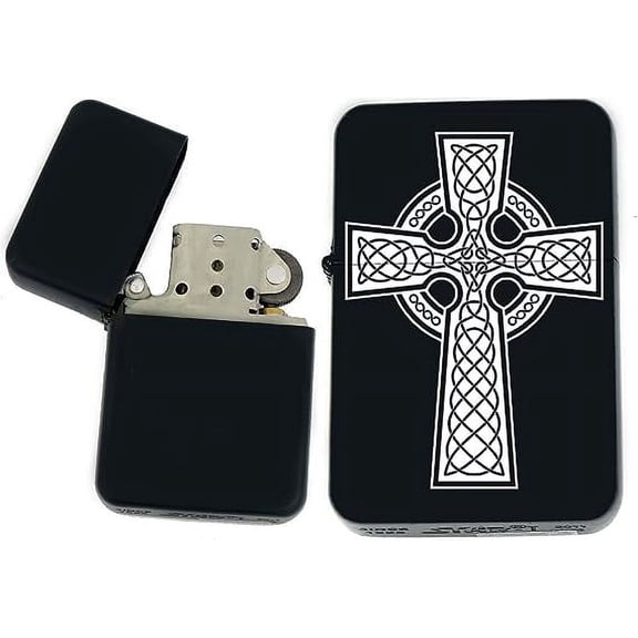 Religious Cross Available Unique Collectible Gifts Infinity Black Matt Windproof Lighters! (CR-1)
