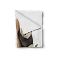 thumbnail image 2 of Panda Soft Flannel Fleece Throw Blanket, Koala and Panda Sitting on Trees Wild Life Tropics Habitat Woodland Illustration, Cozy Plush for Indoor and Outdoor Use, 50" x 70", Beige Black, by Ambesonne, 2 of 6