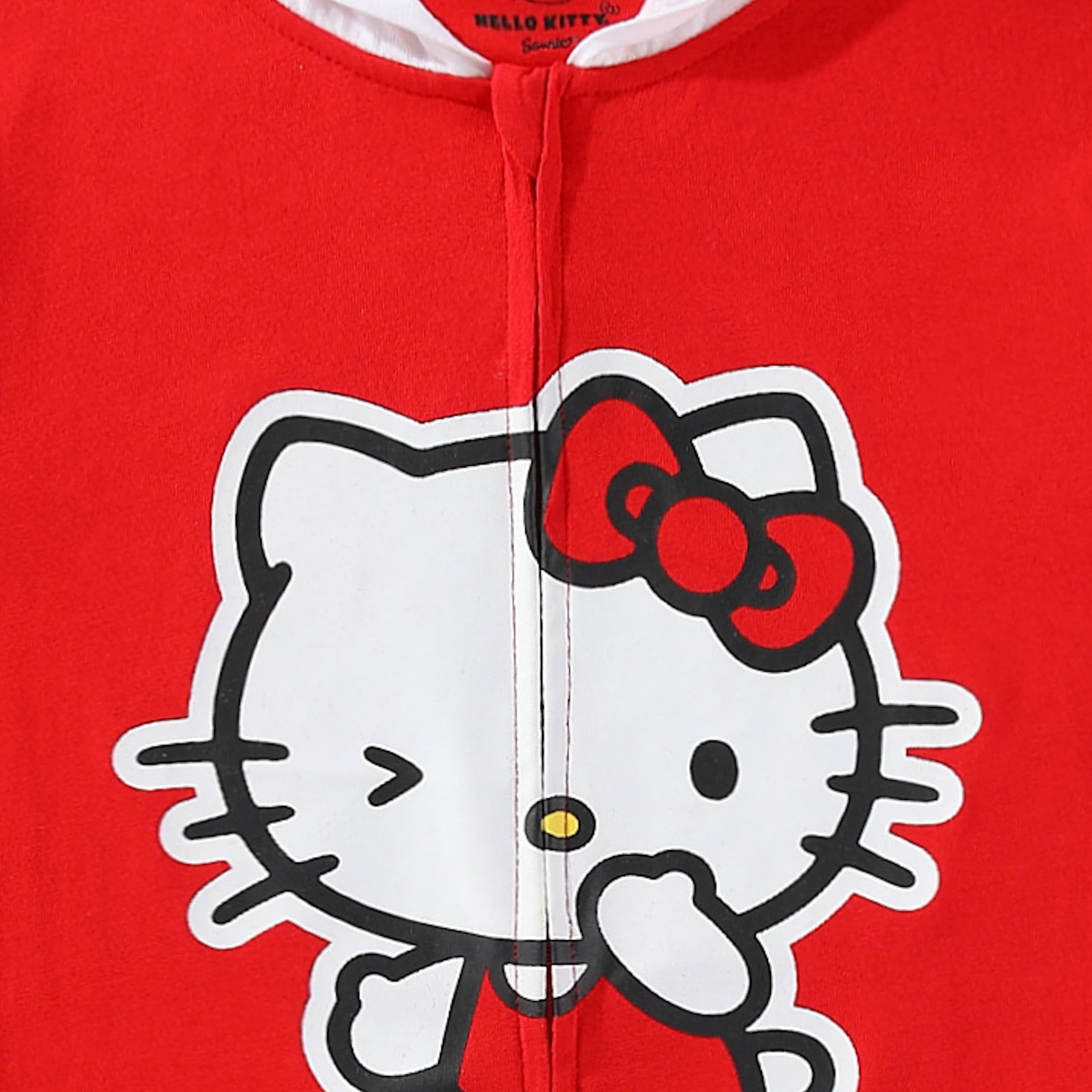 Hello Kitty Sanrio Cosplay Hooded Coverall with Ears and Bow (Girls), Sizes 3T-8