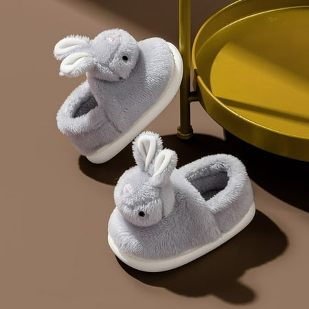 

Gubotare Girls Slippers Kids Slippers Toddler House Slippers Anti-slip Fuzzy House Slippers Shoes for Indoor Outdoor (Grey 7)