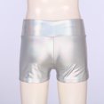 thumbnail image 5 of Miaeowve Women's Shiny Metallic Leather Yoga Booty Shorts Hot Pants Rave Party Club Bottoms Silver B XL, 5 of 7