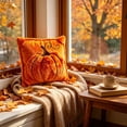 thumbnail image 6 of PoyoKee Fall Pillow Covers 18x18, Halloween Pumpkin Corduroy Throw Pillow Covers, Embroidered Pillowcase for Sofa Thanksgiving Halloween Indoor Decor, 6 of 8