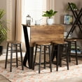thumbnail image 3 of Wholesale Interiors Industrial and Rustic Walnut Finished Wood and Black Metal 5Piece Pub Set with Extendable Tabletop, 3 of 9