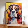 thumbnail image 3 of Saint Bernard Dog Headphone Wall Art Dog Decor Dog Painting Room Decor Animal Wall Art Animal Posters Dog - modern wall Decor - room wall decor, 3 of 5