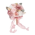 thumbnail image 3 of Ramo de novia para novia Flores falsas realistas Flores artificiales Novia sosteniendo Rosa Blanco, 3 of 9