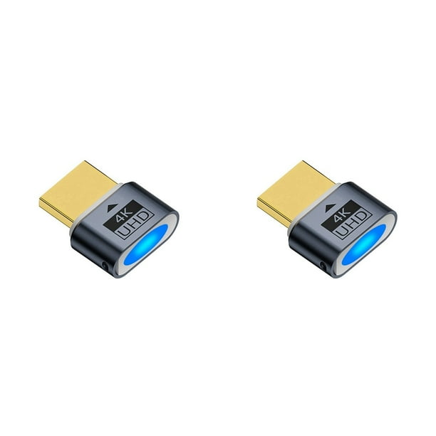 2X Adaptador de Pantalla Sin Pantalla para HDTV Virtual 4K Compatible con Resolución Máxima de 1080P A 60 Hz/120 Hz 4K A 60 Hz