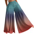 thumbnail image 2 of Wide Leg Palazzo Pants for Women Casual Drawstring Flowy Beach Trousers with Pockets Vacation, 2 of 6