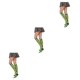 thumbnail image 4 of Sonducket 1 par de calcetines a rayas hasta la rodilla de arcoíris, medias cómodas, medias de manguera para disfraz de fiesta, rayas verdes y amarillas Type1 NO1 Sonducket CBP288762, 4 of 6