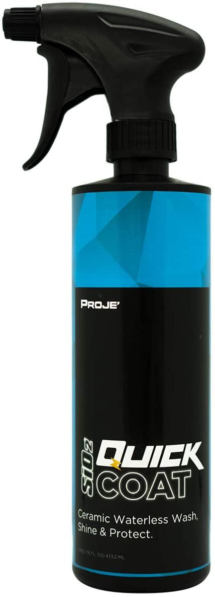 PROJE' SiO2 Quick Coat - Ceramic Waterless Wash, Shine & Protect | Advanced Ceramic Infused SiO2 Polymer Protection | Ceramic Coating Detailer | Spray Sealant Top Coat Quick Nano-Coating (16oz)…