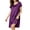 Purple, variant on Aofany Women's Charming Satin Nightgowns Silk Sleepshirt Solid Sleep Dress Half Sleeve Sleepwear