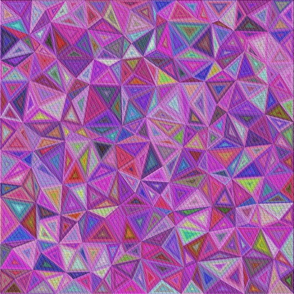 Ahgly Company Machine Washable Indoor Square Transitional Dark Violet Purple Area Rugs, 7' Square