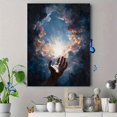 thumbnail image 4 of Qisvanset Divine Hand Reaching For Divine Light Canvas Wall Art 15.75x11.81 INCHES, 4 of 8