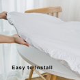 thumbnail image 4 of GFDYREE Nappe Ronde Ajustée en Vinyle Imperméable à Bord Élastique - Blanc Pur - Couvre-Table en Plastique pour Intérieur et Extérieur Convient aux Tables Rondes de 40 Pouces-44 Pouces, 4 of 7