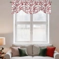 thumbnail image 3 of Tie Up Valances for Windows, Red Boho Flower Adjustable Valance Curtains Window Treatment for Living Room/Bedroom, Vintage Paisley Farmhouse Pattern Rod Pocket Kitchen Curtains & Drapes 42x18 Inch, 3 of 9