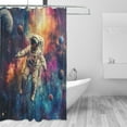 thumbnail image 2 of Yayeee Shower Curtain with Hooks 72"x72" Waterproof Fabric Bathroom Hanging Decor, Astronaut in Space Pattern, 2 of 5