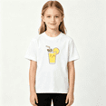 thumbnail image 2 of Cute Lemonade Drink Glass Girls Graphic Tee, Summer Beach 100% Cotton Kids Short Sleeve T-Shirt 4-13Y, 2 of 5