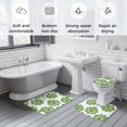 thumbnail image 6 of Spring Floral Bathroom Rugs Set Watercolor Vintage Green Flower Plant Non Slip Absorbent Soft Bath Mats 3 Piece Set with Bathroom Rug, U-Shaped Floor Mat, Toilet Seat Cover Small Size, 6 of 9