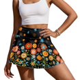 thumbnail image 3 of HELLHERO Polyester Spandex Athletic Skort for Golf Tennis Hiking, Elastic 2 Side Pockets Golf Skirts, Vintage Floral, 3 of 9