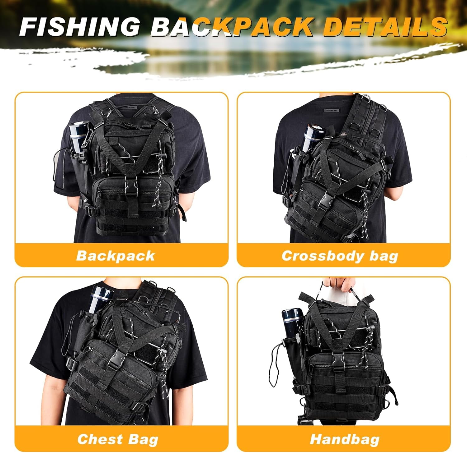 139PCS Tackle Box Backpack Fishing Kit with Waterproof Storage and Accessories for Men Women