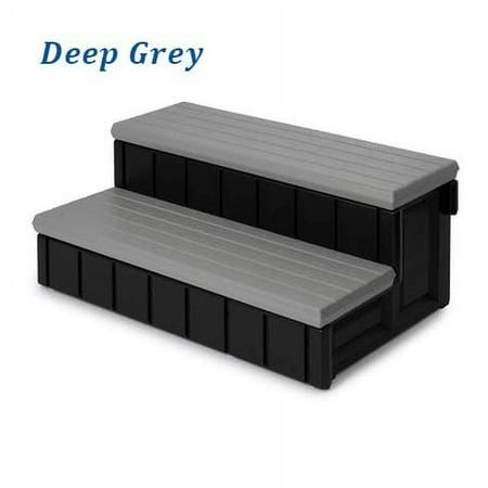 Confer Plastics LASS36-LBG 36 inch Deluxe Spa and Hot Tub Step  Deep Grey
